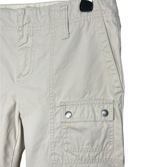 GAP Y2K Drawstring Tan Cropped Cotton Cargo Pants Women’s Size 6 - Picture 3 of 10
